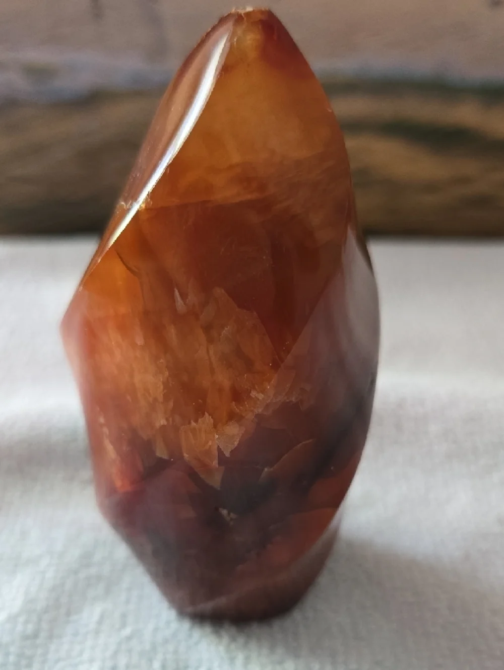 Polished Carnelian Flame Stone - Picture 2 of 5